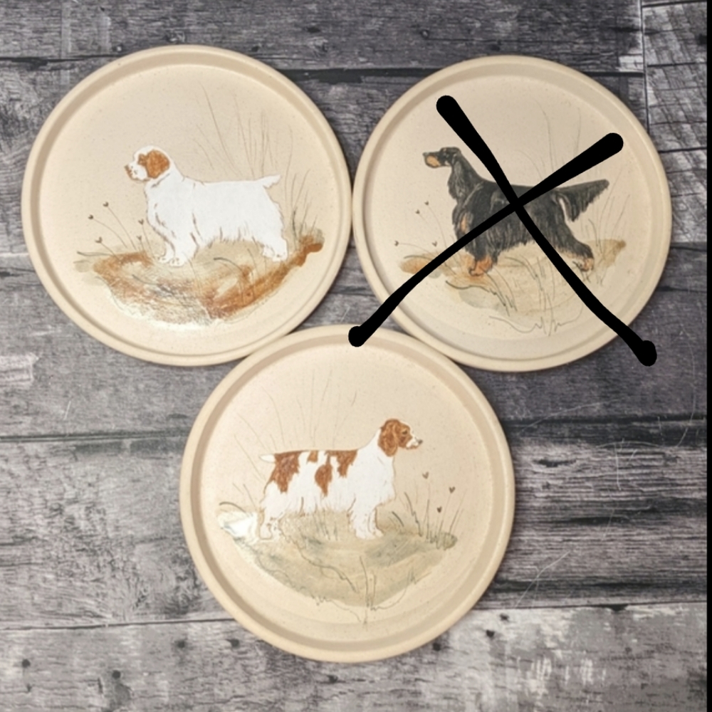 COPY - Pair of Stonewear Dog Plates